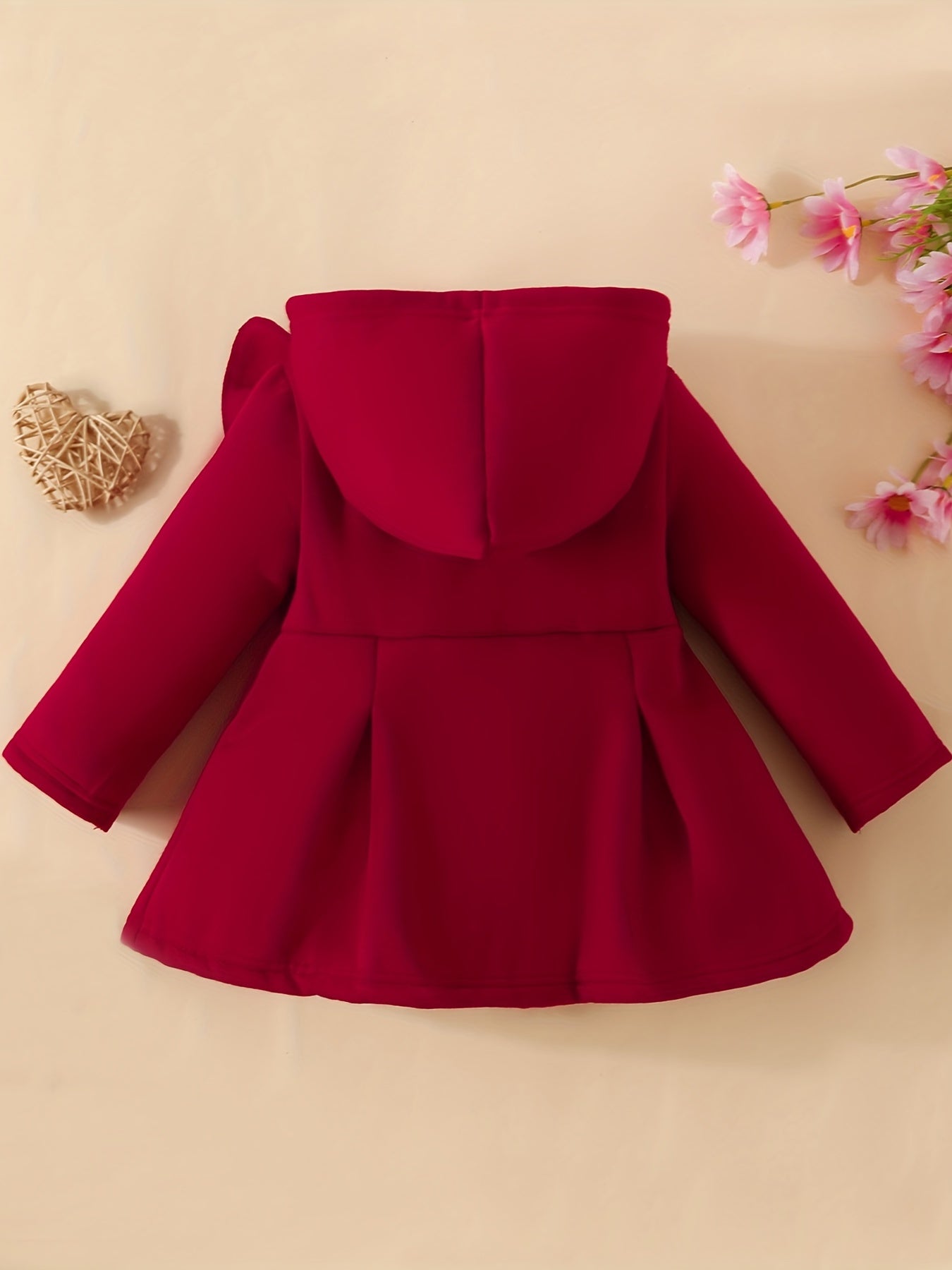 Baby Girl Cozy Ruffled Hooded Coat - Autumn & Winter