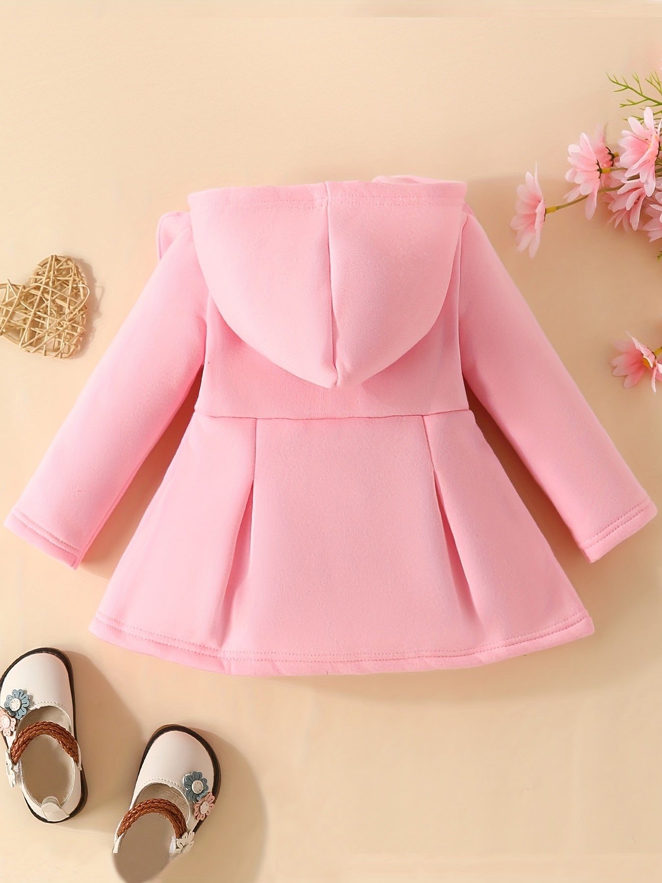 Baby Girl Cozy Ruffled Hooded Coat - Autumn & Winter