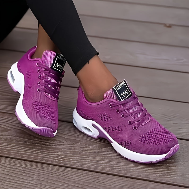 Women's Air Cushion Running Sneakers - Breathable Low Top Walking Trainers