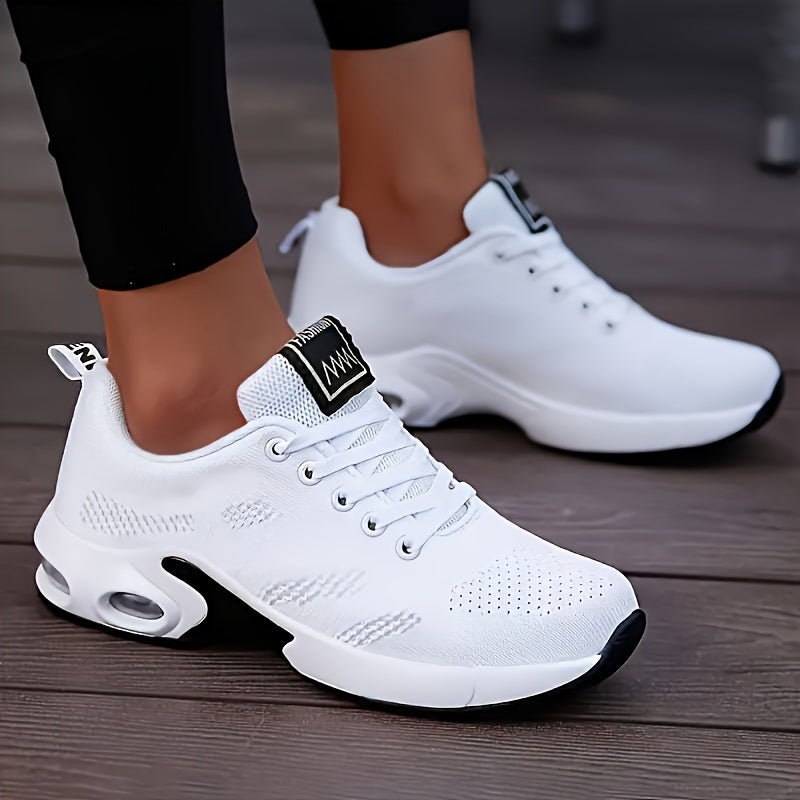 Women's Air Cushion Running Sneakers - Breathable Low Top Walking Trainers