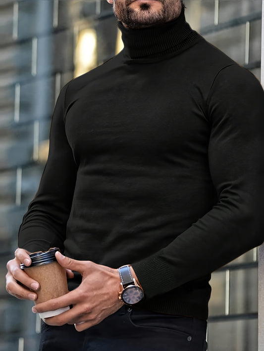 Men's Classic Turtleneck Sweater - Chic Autumn/Winter Top