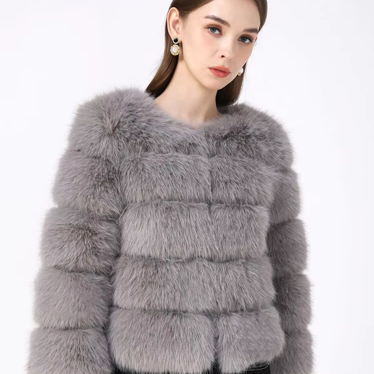 Elegant Faux Fur Mink Coat – Fluffy Black Jacket, Warm & Stylish