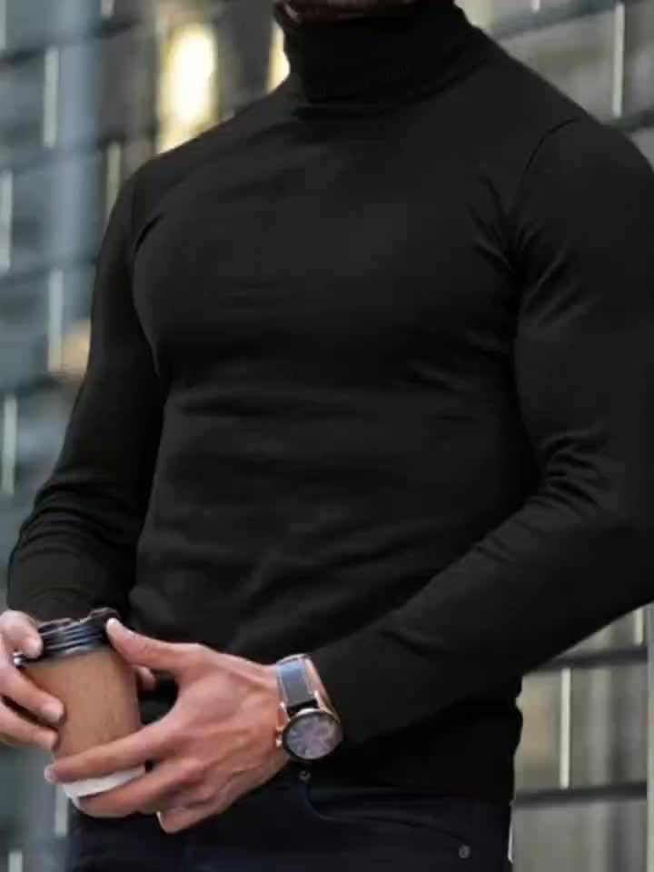 Men's Classic Turtleneck Sweater - Chic Autumn/Winter Top