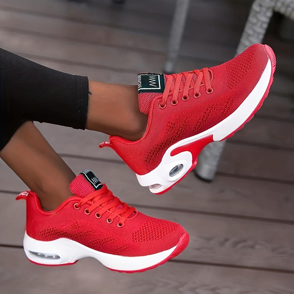 Women's Air Cushion Running Sneakers - Breathable Low Top Walking Trainers