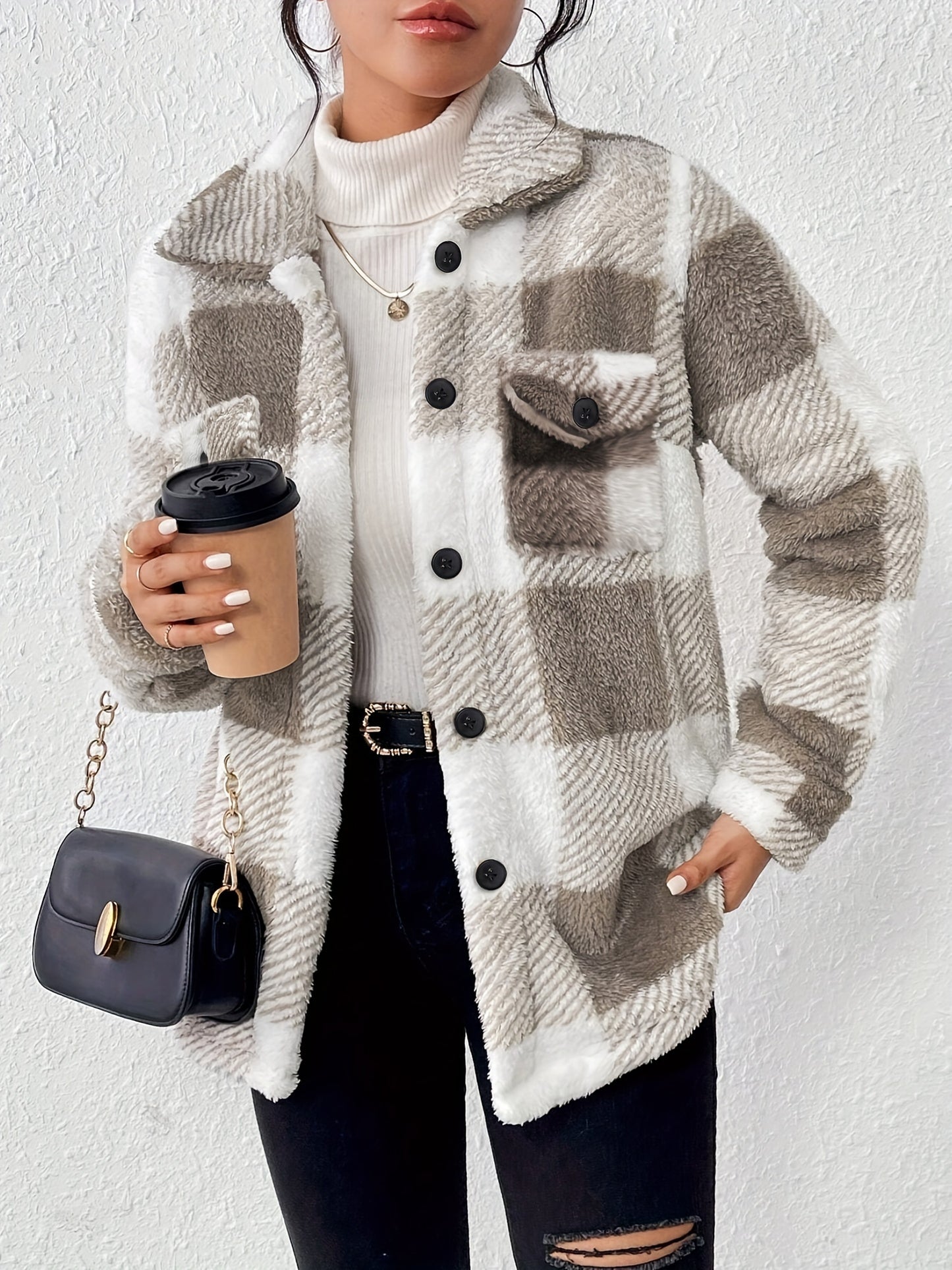 Plaid Luxe Fleece Jacket