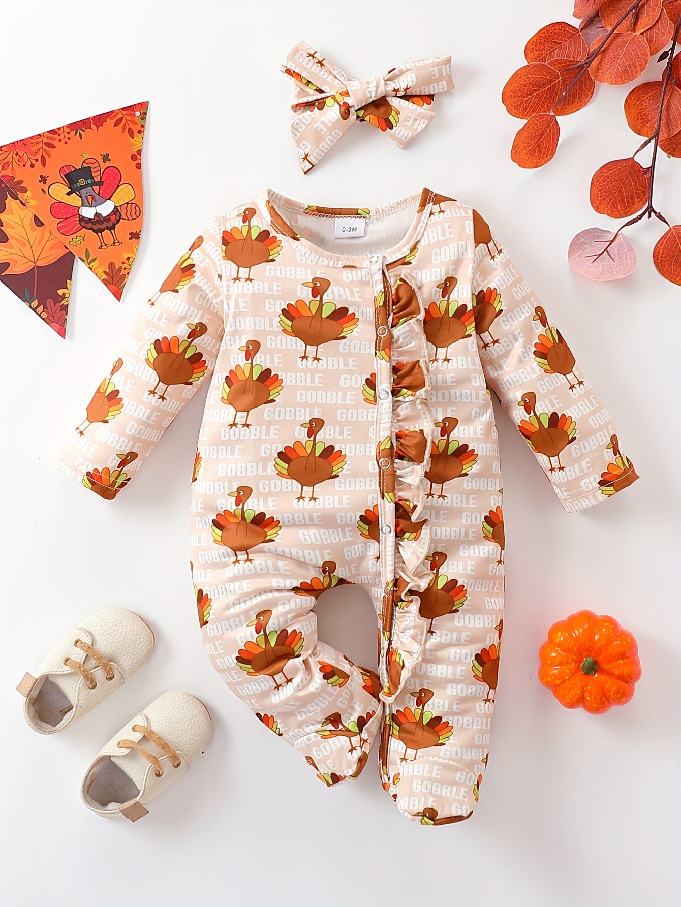 Infant Floral Long Sleeve Romper - Cute Outdoor Outfit