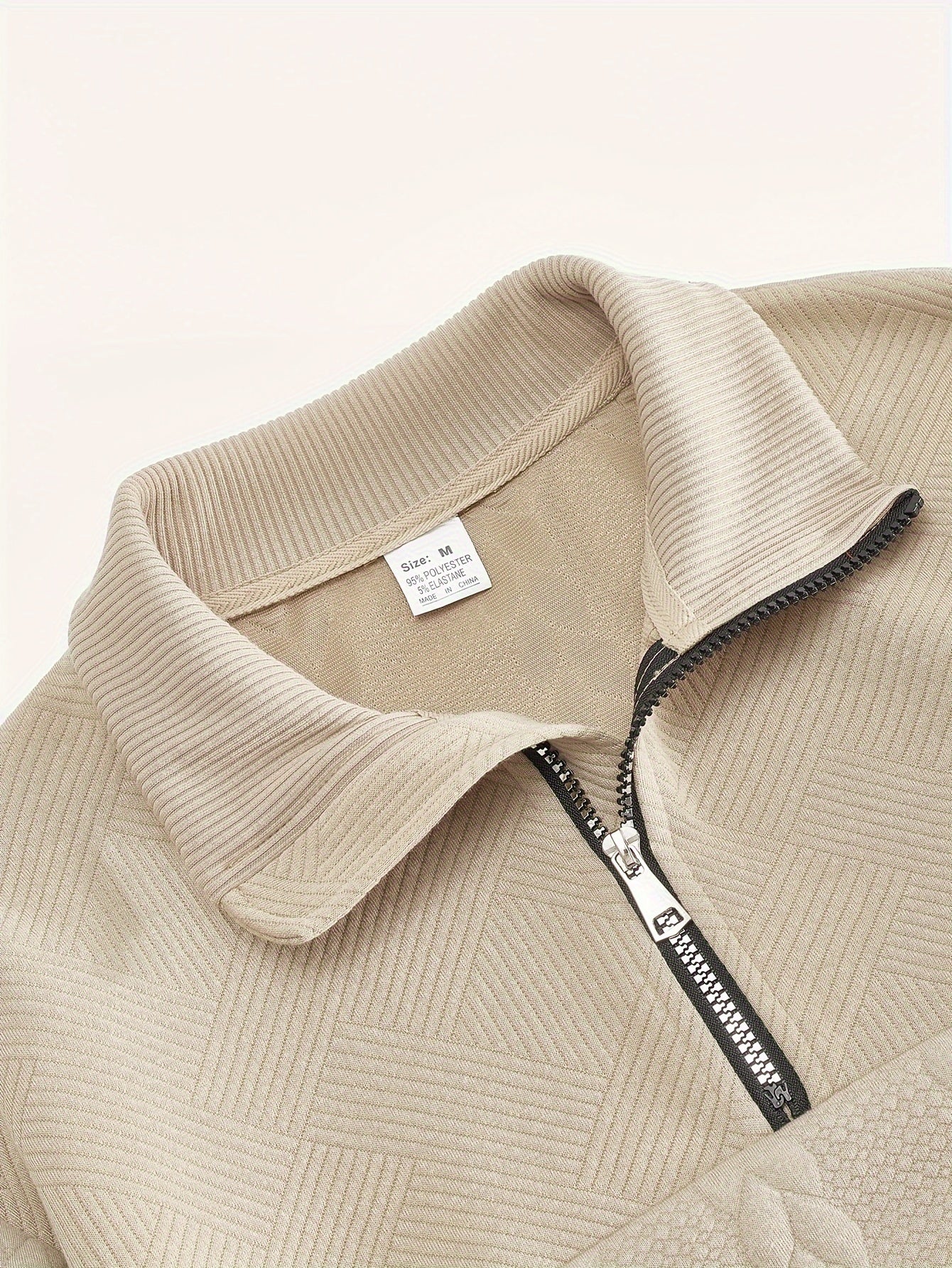 Men's Striped Zip-Up Collared Sweatshirt