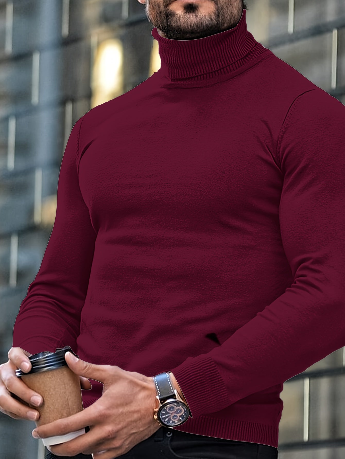 Men's Classic Turtleneck Sweater - Chic Autumn/Winter Top