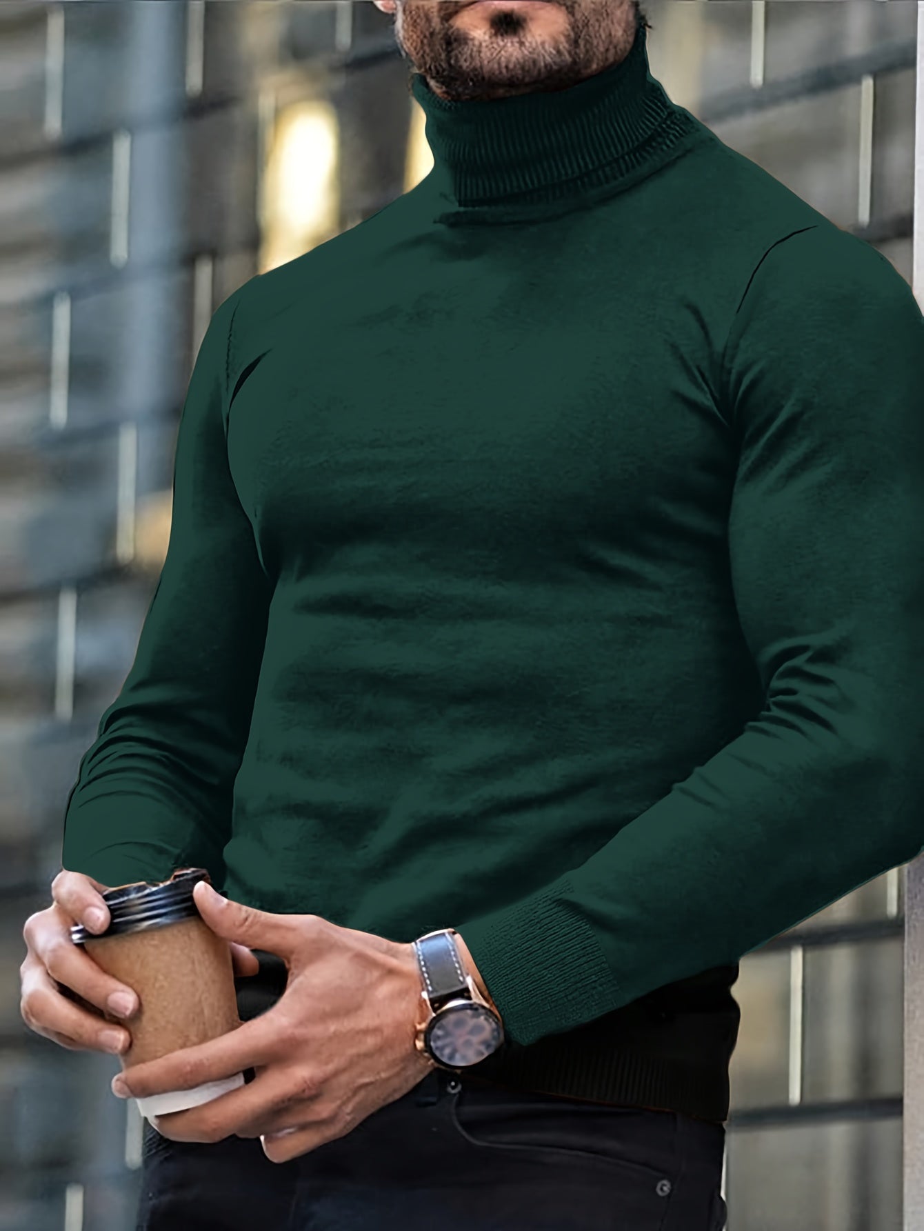 Men's Classic Turtleneck Sweater - Chic Autumn/Winter Top