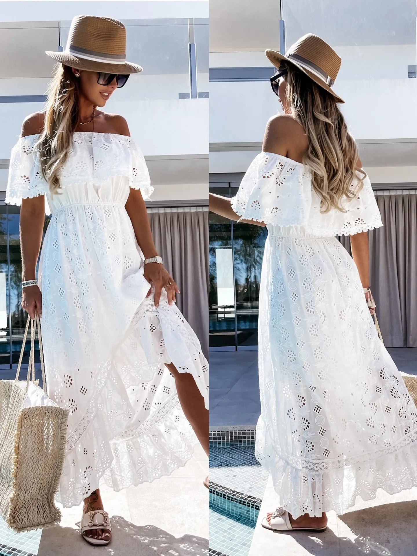 White Boho Chic Maxi Dress