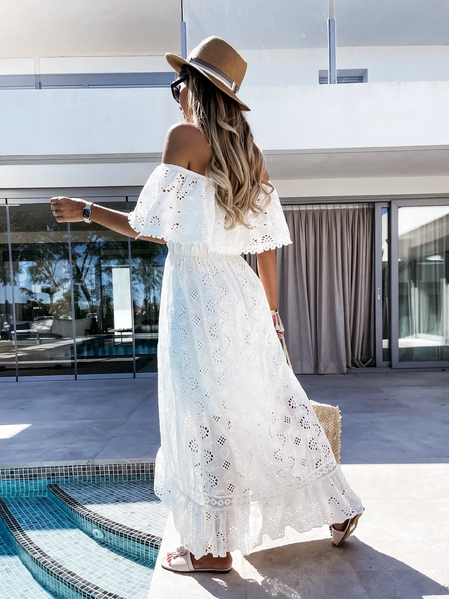 White Boho Chic Maxi Dress