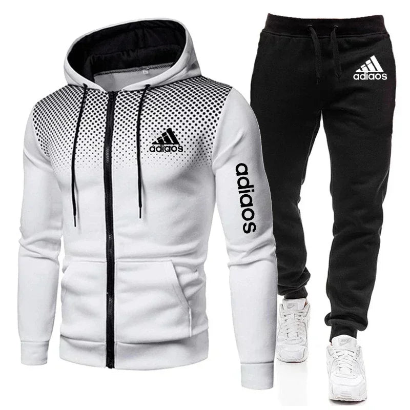 Men's Fitness Sportswear Set - Zippered Hoodie & Running Suit