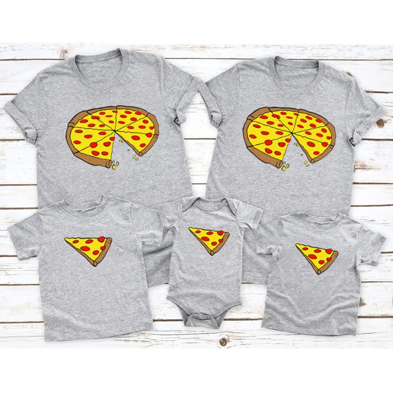 Pizza Party Family Matching Outfits - Fun Printed T-Shirts & Baby Bodysuits