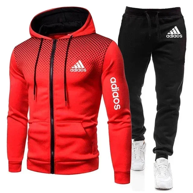 Men's Fitness Sportswear Set - Zippered Hoodie & Running Suit