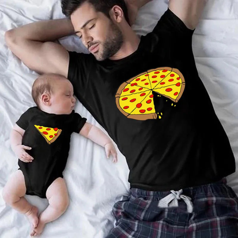 Pizza Party Family Matching Outfits - Fun Printed T-Shirts & Baby Bodysuits