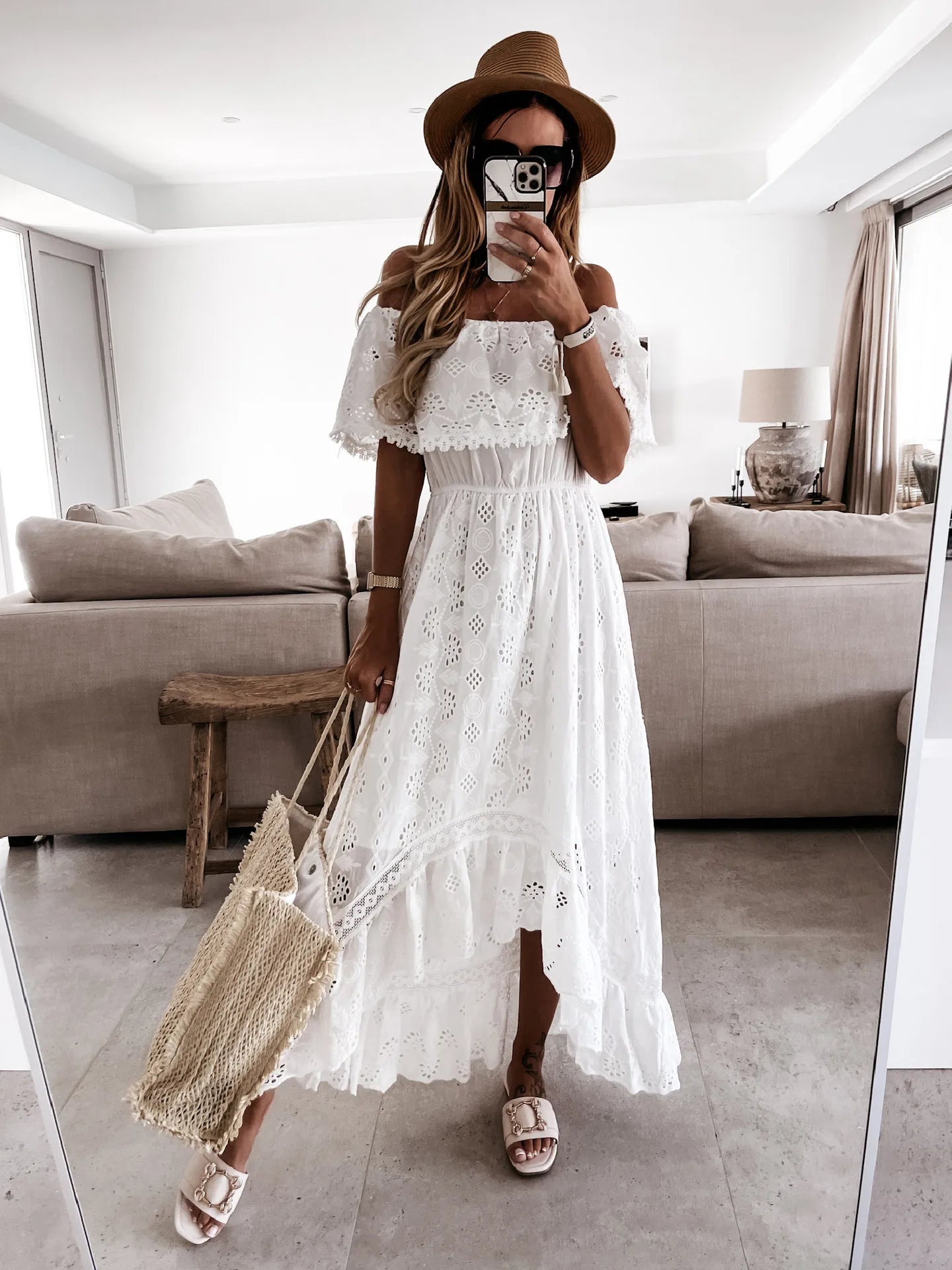 White Boho Chic Maxi Dress