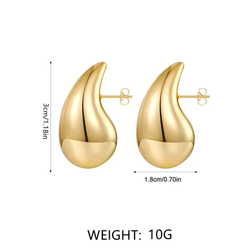 Gold Plated Teardrop Hoop Earrings – Lightweight & Trendy Jewelry