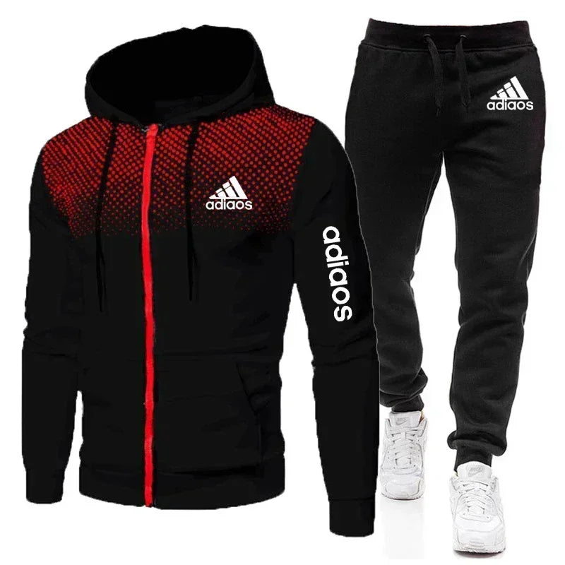 Men's Fitness Sportswear Set - Zippered Hoodie & Running Suit