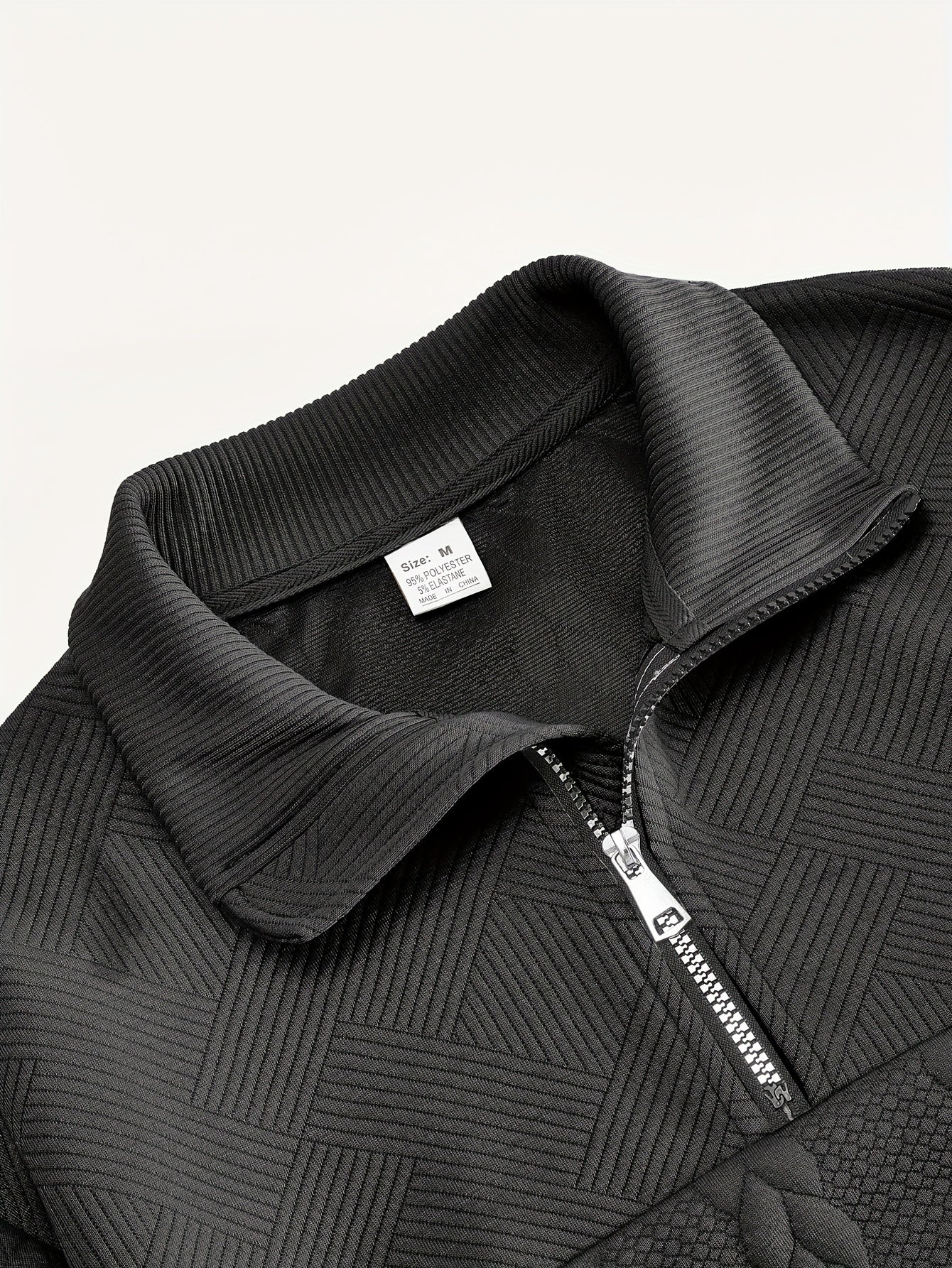 Men's Striped Zip-Up Collared Sweatshirt