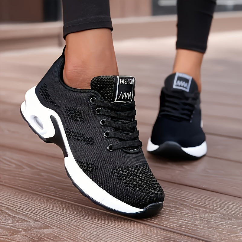 Women's Air Cushion Running Sneakers - Breathable Low Top Walking Trainers