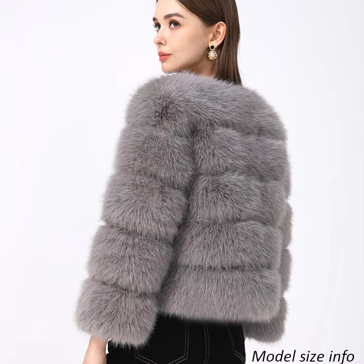 Elegant Faux Fur Mink Coat – Fluffy Black Jacket, Warm & Stylish