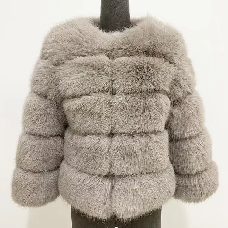 Elegant Faux Fur Mink Coat – Fluffy Black Jacket, Warm & Stylish